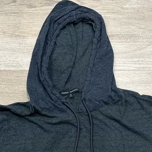 Robert Barakett "Talbert" stripe gray hoodie XL Mens long sleeve top